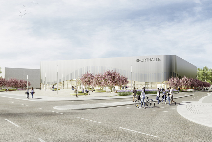 So wird sich die Großsporthalle in Heidelberg nach der Fertigstellung präsentieren.
