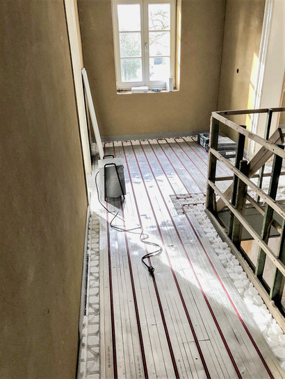 Im Obergeschoss kam das Trockenbausystem Climacomfort TBS zum Einsatz.