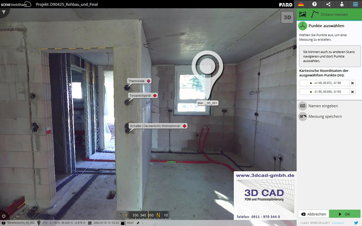 Aus den Mess- und Fotodaten von 3D-Laserscannern generierte 360 Grad-Fotopanoramen kann man auch für die baubegleitende Qualitätskontrolle nutzen.