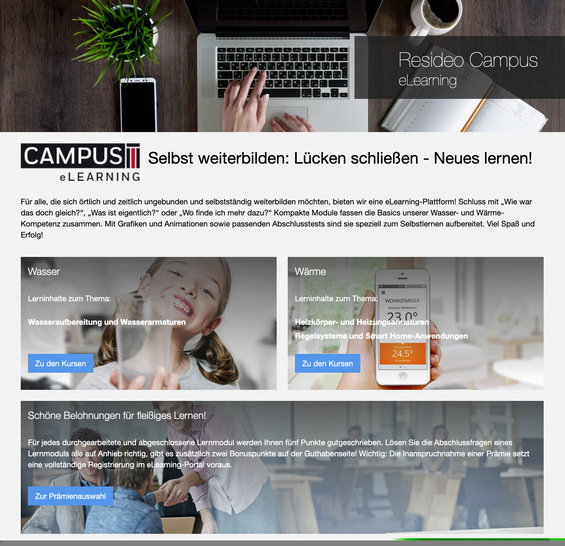 Während der Corona-Krise kann sich man bei Resideo per eLearning weiterbilden.