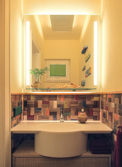 Karibik-Flair im Gäste-WC, zumindest in Ansätzen.