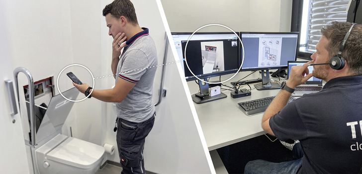 Die videobasierte Ferndiagnose von Tece hilft bei der Fehlerbehebung vor Ort.