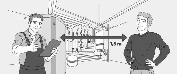 Mit Abstand am liebsten: Kunden und Mitarbeiter sollten sich daran halten.