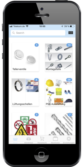 Das Sortiment deckt alle Artikel ab, die der Mitarbeiter auf der Baustelle bei seiner täglichen Arbeit benötigt.