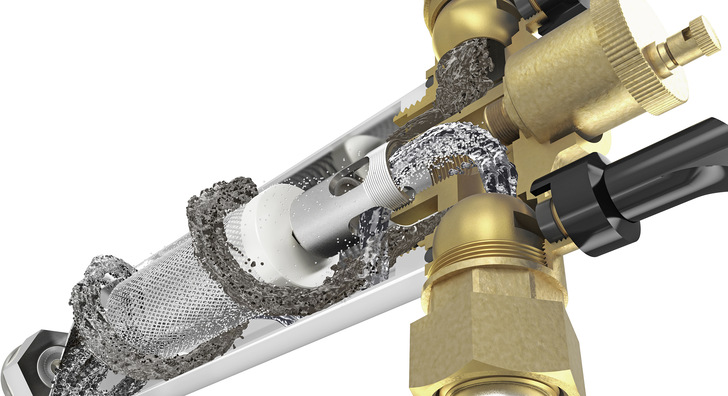 Der Wasserfilter SorbOx LI kombiniert Magnetflussfilter, Anodenschutz, Mikrogasblasenabscheider und Demineralisierung in einem Gerät.