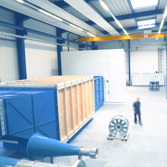 Der Kammerprüfstand mit Hallraum bei Systemair in Boxberg-Windischbuch.