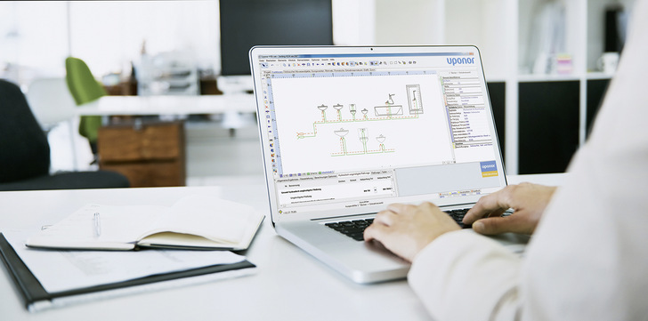 Die Anwendung unterstützt Fachplaner jetzt u. a. mit detaillierten 3-D-Ansichten. - © Bild: Uponor
