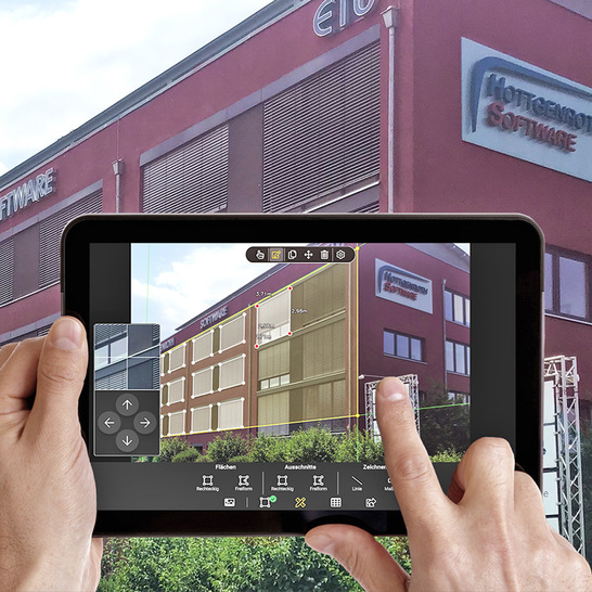 Hottgenroth: Bemessen von Flächen mit automatischer Generierung der Maße in der App Mobiles Aufmaß. - © Hottgenroth / Brian Jackson
