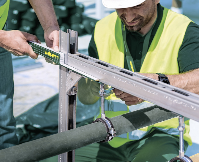 Bild 1: Rohrleitungsbefestigungen sind das tragende Element in der Installationstechnik.