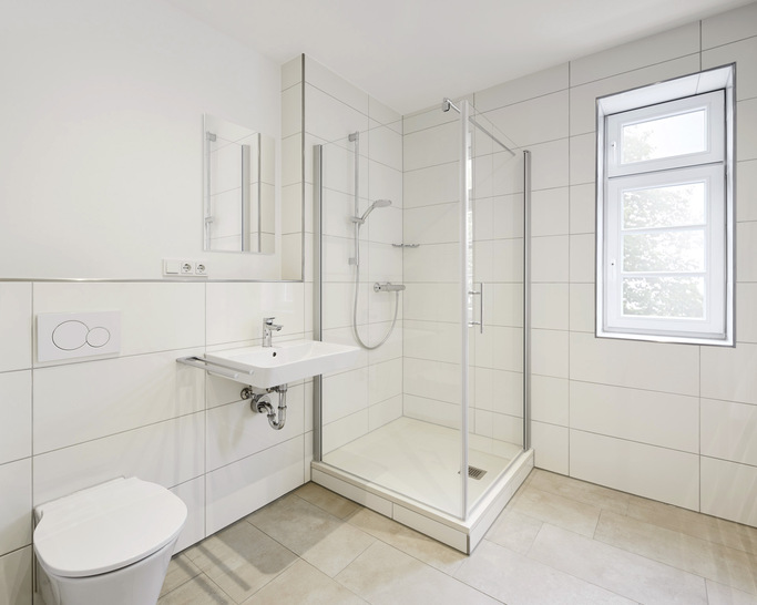 Die 15 Bäder in dem denkmalgeschützten Haus wurden mit einer Komplettlösung von Ideal Standard gestaltet.