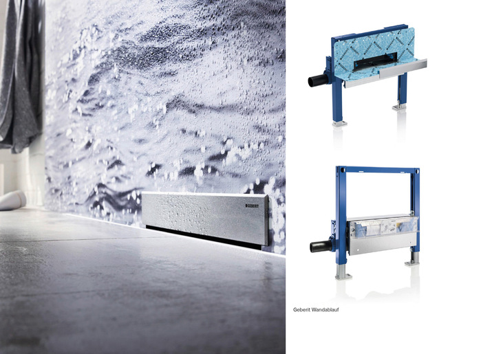 Der Wandablauf für die Dusche macht den Weg frei für ein barrierefreies Badezimmer mit durchgängiger Gestaltung. Zudem lassen sich mit der Verlagerung des Ablaufs vom Boden in die Wand Fußbodenheizungen durchgängig verlegen.