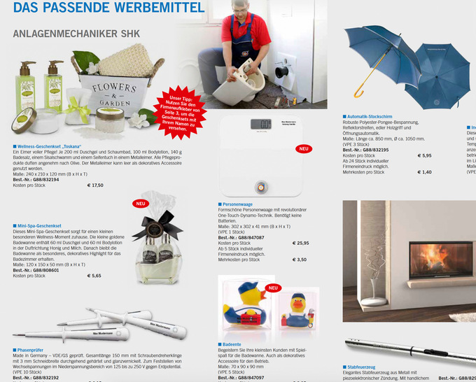 Kundenbindung: Präsente sagen Danke und Fachbetriebe können zusätzlich durch einen individuellen Aufdruck in ­Erinnerung bleiben.