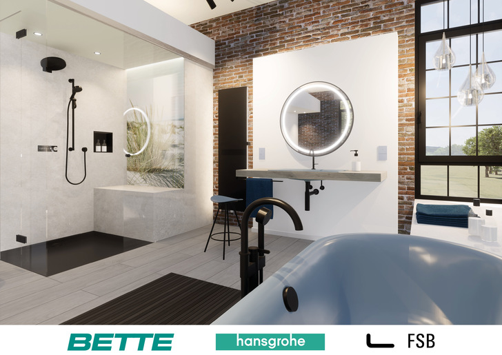 Individuelle und komfortable Wohnarchitektur statt stereotyper Grundrisse – damit setzt sich das Fachseminar „Individuelle Badarchitektur: smart – nachhaltig – innovativ“ auseinander, das Badspezialist Bette gemeinsam mit hansgrohe und FSB ausrichtet. - © Bette / Hansgrohe / FSB
