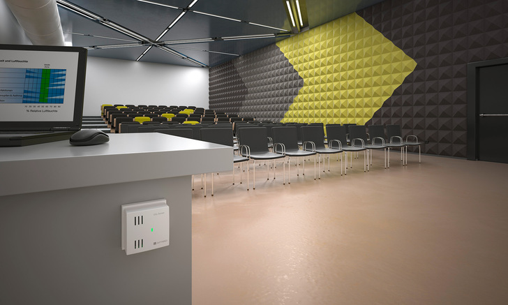 Ein erhöhter und gut geplanter Luftaustausch mit unbelasteter Frischluft vor dem Überschreiten gefährlicher Schwellenwerte kann die CO2 - und Aerosolkonzentration und damit das Corona-Infektionsrisiko niedrig halten.