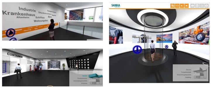 Der neue virtuelle Showroom von Sanha bietet eine Übersicht zu zahlreichen Anwendungen, Werkstoffe und Abmessungen, aber auch Schnittstellen, Services des Herstellers. - © Sanha GmbH & Co. KG, Essen
