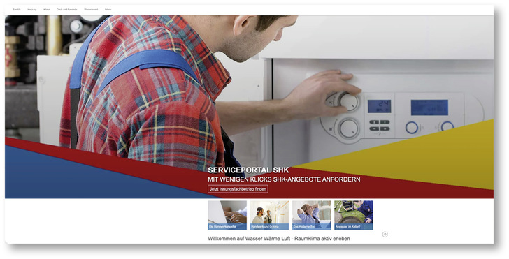 Mit vielen Illustrationen zeitgemäß gestaltet: Das Endverbraucherportal wasserwaermeluft.de ist in neuer Aufmachung online und macht das Leistungsangebot der SHK-Mitgliedsbetriebe noch deutlicher.