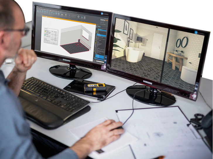 Vom Entwurf bis zur fotorealistischen Visualisierung arbeiten Badplaner mit Palette CAD durchgängig und effizient.