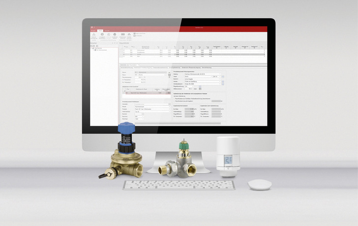 Ohne Berechnungen geht es beim hydraulischen Abgleich nicht. Doch eine moderne, praxisorientierte Softwarelösung, wie „Dan-Basic 7“ von Danfoss, nimmt dem Heizungsfachmann die Rechenarbeit weitgehend ab. - © Bild:﻿ Danfoss
