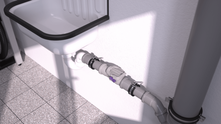 Zuverlässigen Schutz gegen hereindrückendes ­Wasser bieten Rückstauverschlüsse (im Bild), klassische ­Abwasserhebeanlagen sowie Hybrid-Hebeanlagen. Welche Lösung die richtige ist, hängt in erster Linie von den örtlichen Gegebenheiten ab.