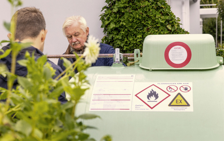 Das Haus in Krefeld wird seit August 2022 über einen 2,2-t-Flüssiggasbehälter mit einem Energievorrat von 28.840 kWh versorgt.