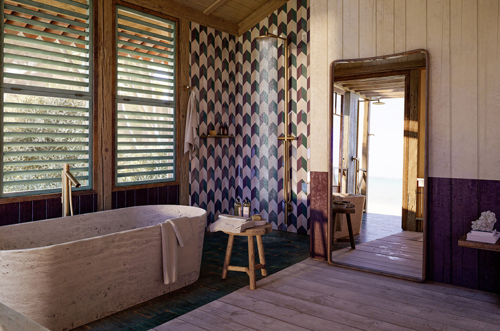 Sarah Poniatowski entwirft für Axor ein Badezimmer der Meditation: ein Badkonzept mit einer perfekten Balance von innen und außen. Das Wellbeing Bathroom erweitert das Private Spa um Aspekte wie personalisierte Trainingsprogramme und Rituale, individuelle Treatments und kleine Fluchten sowie Übungen zur mentalen Gesundheit. Der Wohlfühlfaktor dieses Rückzugsortes ist dabei zentral.