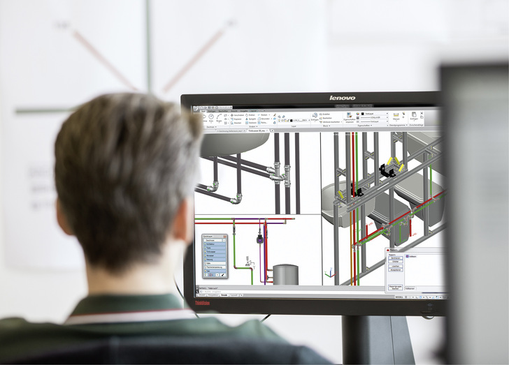 Auf der DIN 1988-300 basierende Software unterstützt bei der regelkonformen Auslegung und Optimierung von Trinkwasserrohrnetzen. - © Bild: Viega
