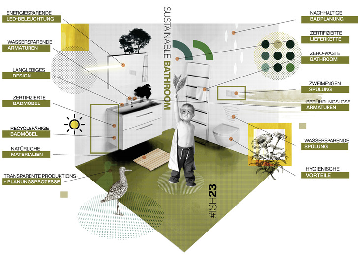 Das nachhaltige Badezimmer ist ein zukunfts­orientiertes Konzept, das smarte, Wasser und Energie sparende Produkte, umweltschonende Industrieproduktion, nachhaltige Materialien, zukunftsorientierte Badplanung und ein lang­lebiges Design optimal kombiniert.