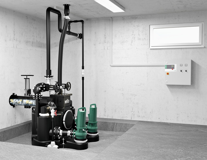 Standardisierte Abwasserhebeanlage mit Feststoff-Trennsystem nach DIN EN 12050-1. Welche Stoffe nicht in das häusliche ­Abwasser ­eingeleitet oder eingebracht werden dürfen, listet Abschnitt 5.3.1 im Entwurf der DIN 1986-3.