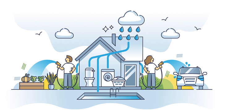 Die Möglichkeiten für Sammlung und Verwendung von ­Regenwasser als Ersatz für Trinkwasser sind ­vielfältig.