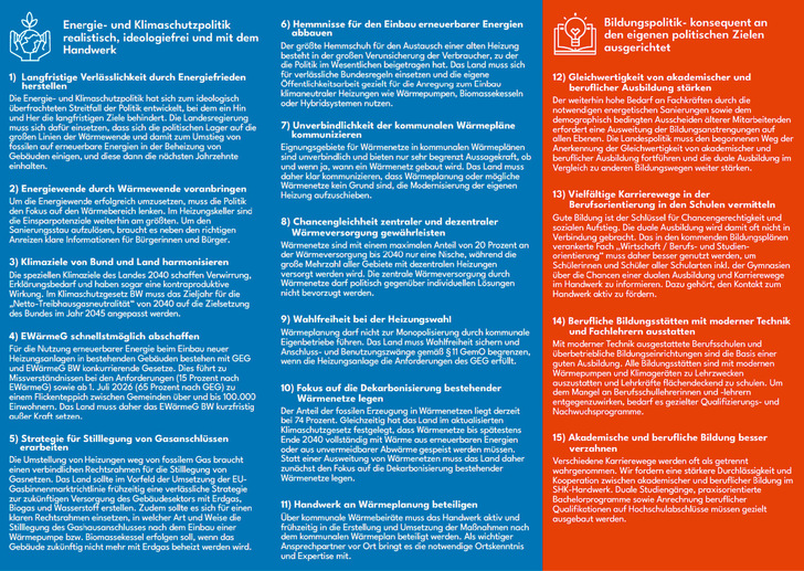 15 der 20 Ansätze, die der künftigen Landesregierung mit auf den Weg gegeben werden.