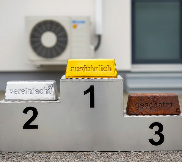 Das vereinfachte Verfahren zur Bestimmung der Heizlast landet auf dem zweiten Platz, geht aber dennoch als Empfehlung bei ­Bestandsgebäuden durchs Ziel.