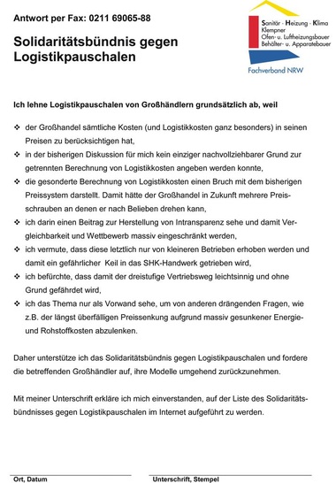 Fünf Tage nach dem Versand des Rundbriefes hatten sich bereits über 1200 Betriebe ins Solidaritätsbündnis gegen Logistikkosten eingetragen. Täglich werden es mehr