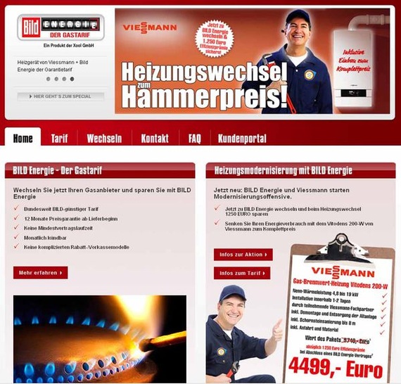 Endverbraucheraktion zum Festpreis: Das Bild-Viessmann-Aktionspaket enthielt die Gas-Brennwert-Heizung Vitodens 200-W zum Festpreis von 4499 Euro, inklusive Demontage, Montage und Schornsteinsanierung und Gasliefervertrag.