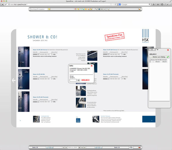 Die Produkte des HSK SpeedLine-Programms überzeugen mit besonders schneller Verfügbarkeit und einfachen Bestellmöglichkeiten.