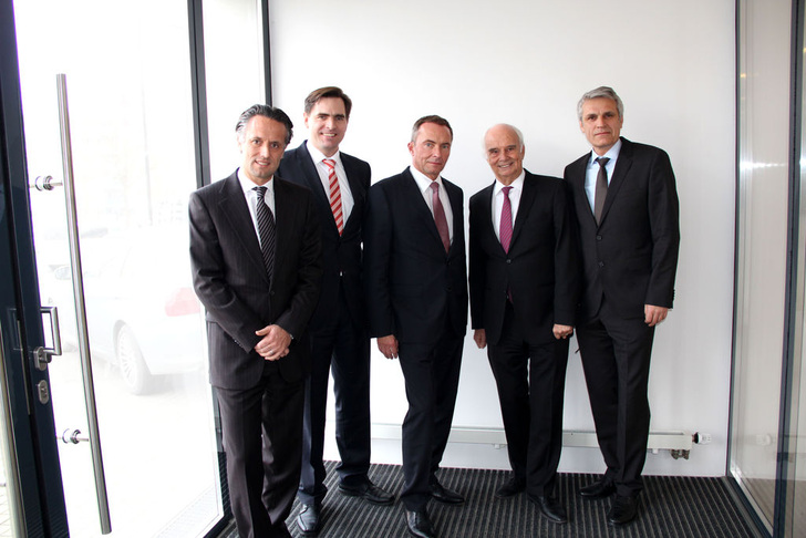 Die neu aufgestellte Geschäftsführung von Minol (v. l.): Alexander Lehmann, Zeljko Petrina, Ralf Moysig, Werner Lehmann und Anton Setter.