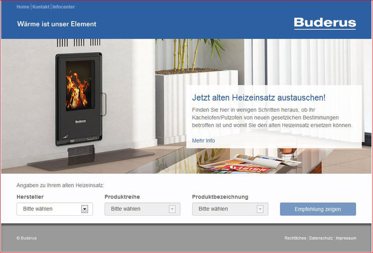 Über den Buderus Austauschberater erhalten Hauseigentümer Auskunft über die Fristen für Ihren Heizeinsatz. - © Buderus
 Über den Buderus Austauschberater erhalten Hauseigentümer Auskunft über die Fristen für Ihren Heizeinsatz.