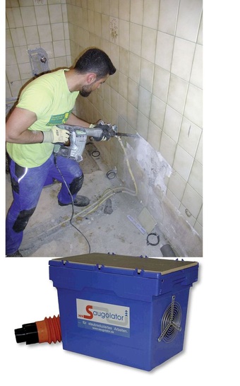 Für viele Kunden ist der Schmutz das Hauptargument, von einer Badsanierung Abstand zu nehmen.

Kommt bei der Badrenovieung der Saugolator zum Einsatz, kann Staub nicht mehr durch die Tür nach außen gelangen.