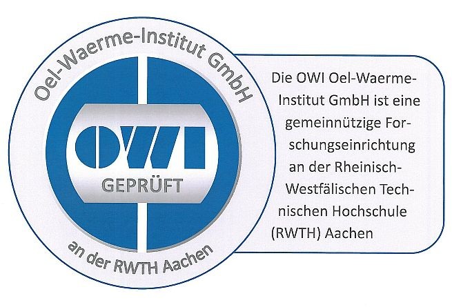 Mit diesem Qualitätssiegel zertifiziert das OWI Brennstoffadditive, die das neue Testverfahren bestanden haben.