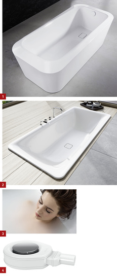 
1 Freistehende Badewanne mit skulpturalem Charakter: Meisterstück Emerso von Kaldewei.



2 Natürlich-sinnliche Formensprache: Meisterstück Incava von der Designerin Anke Salomon.



3 Kaldewei verspricht ein Badeerlebnis mit Jungbrunnen-Effekt: Skin Touch.



4 Aufbauhöhen von nur 60 mm bei bodenebenen Duschen: Ablaufgarnitur KA 90.
