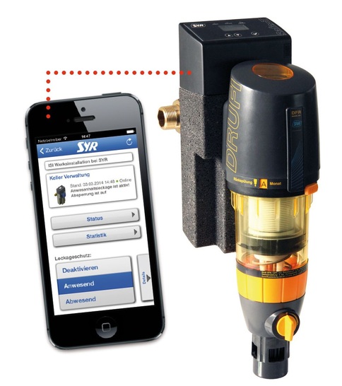 Der Syr Safe-T Connect verhindert Leckagen und lässt sich via Smartphone, Tablet und PC steuern. - © Syr
 Der Syr Safe-T Connect verhindert Leckagen und lässt sich via Smartphone, Tablet und PC steuern.