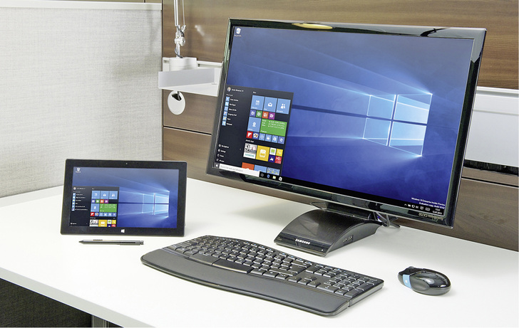 <p>
Windows 10 verspricht unter anderem ein effizienteres, vernetztes Arbeiten – im Büro oder auf der Baustelle.
</p>

<p>
</p> - © Microsoft

