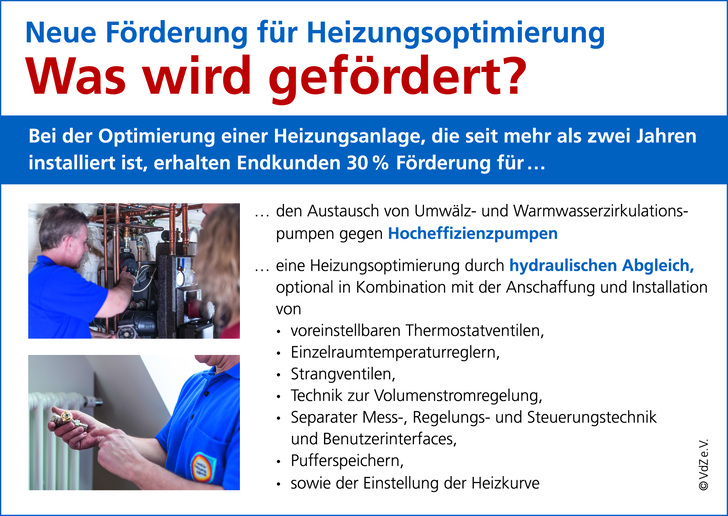 Die Bundesregierung fördert ab dem 1. August die Optimierung von Heizungsanlagen. - © Intelligent heizen/VdZ
