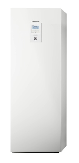 Beim Aquarea Kombi-Hydromodul finden ein 185 l Speicher und das Wärmepumpen-Innenmodul in einem Gehäuse Platz.