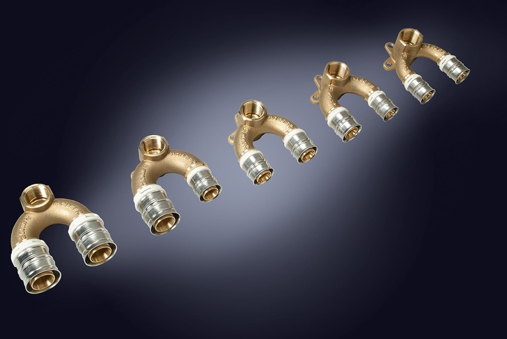 Doppelwandwinkel mit druckverlustoptimierter Bogenform von Fränkische.