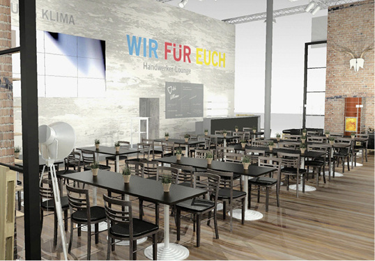 
Innungsmitglieder sind in der Handwerker-Lounge des Zentralverbandes (Halle 8.0 C94) herzlich willkommen.
