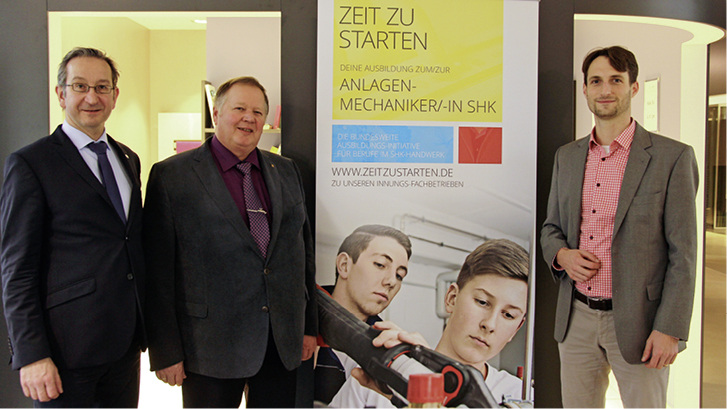 
Gemeinsam für mehr Nachwuchs werben (v.l.): Fachverband-Hauptgeschäftsführer Wolfgang Becker, der Vorsitzende Joachim Butz und Johannes Gienger (Wilhelm Gienger KG).
