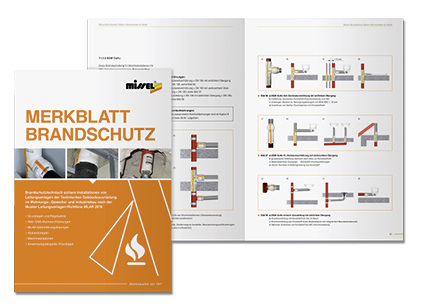 <p>
</p>

<p>
Das Merkblatt Brandschutz präsentiert Lösungsmöglichkeiten für Abschottungen und Leitungsdurchführungen.
</p> - © Kolektor Missel Insulations GmbH


