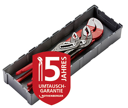 
Für Werkzeuge aus der Robox gibt Rothenberger fünf Jahre Umtauschgarantie.



