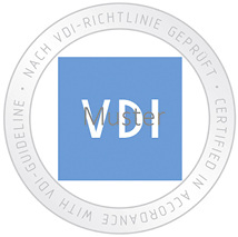 <p>
Das Prüfzeichen „nach VDI-Richtlinie geprüft“ darf nur der VDI-BTGA-ZVSHK-geprüfte Sachverständige TWH vergeben.
</p>

<p>
</p> - © VDI

