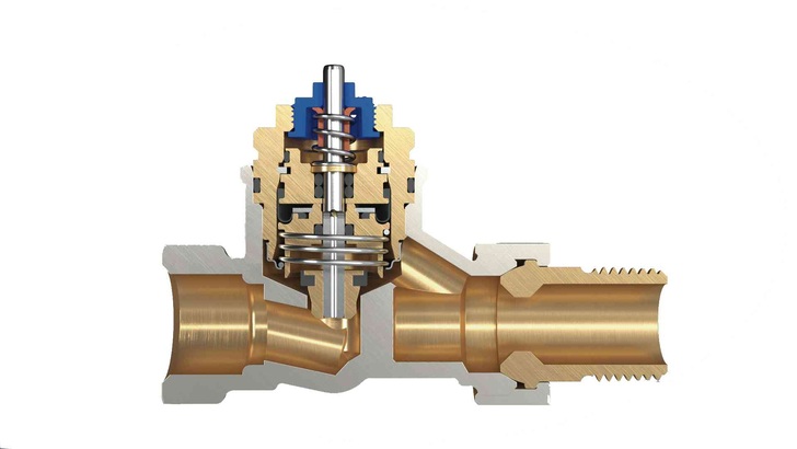 Um Schmutzanlagerungen innerhalb des Ventils vorzubeugen, die Funktion und Leistung beeinträchtigen können, ist das Kombi-TRV besonders ausfallsicher und robust gestaltet: Dank einer geringen Anzahl an Komponenten und Vermeidung einer zu engen Bauweise wird die Anfälligkeit für Schmutzpartikel im Durchfluss verringert. - © Honeywell
